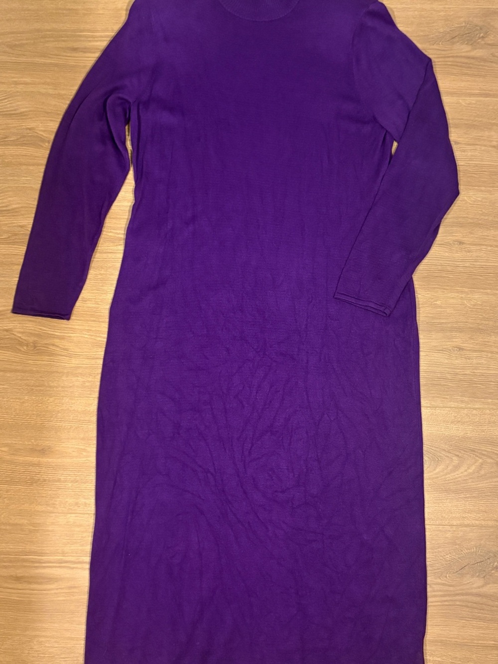 Slim Purple Long-Sleeve Knit Dress